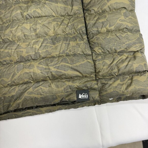 REI Co-Op Mens Down Puffer Jacket XXL 2XL Green Camo Lightweight Full Zip - Picture 10 of 11